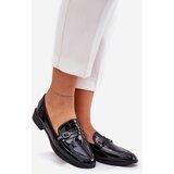 Boto Lacquered Women's Loafers With Decorative Buckle Black Mollan | shoptok.hr
