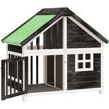  Kućica za pse siva 96 x 60,5 x 87 cm od masivne borovine | shoptok.hr