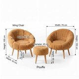 Atelier Del Sofa Set stolica i taburea, 3 dijela, Smeđa | Eponuda.ba