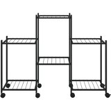  Stalak za cvijeće s kotačima 83x25x63,5 cm crni željezni | Eponuda.com