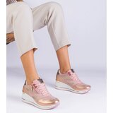 Gemre Pink platform sneakers with glitter Evklada | Shoptok.si