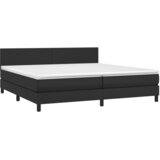 Krevet box spring s madracem LED crni 200x200cm od umjetne kože | shoptok.hr