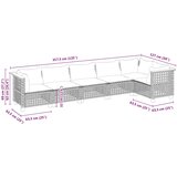  6-dijelni set vrtnih sofa s jastucima bež od poliratana 317.5 x 127 x 69 cm | Shoptok.si
