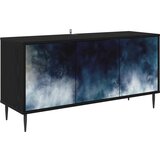 vidaXL TV ormar RAALTE 102 x 33 x 51 cm Crni hrast Konstruirano drvo - Plavi mramorni uzorak | shoptok.hr