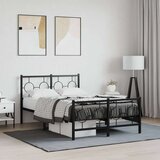 Metalni okvir kreveta uzglavlje i podnožje crni 120x200 cm | shoptok.hr