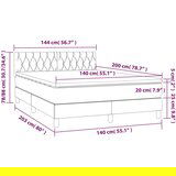  Krevet box spring s madracem LED crni 140x200 cm od tkanine | shoptok.hr