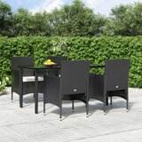  5-dijelni vrtni blagovaonski set s jastucima crni | shoptok.hr