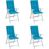  Blazine za vrtne stole 4 kosi modre 120x50x3 cm blago, (20655562) | Shoptok.si