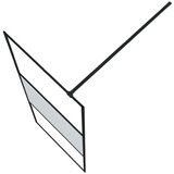 Pregrada za tuš crna 80 x 195 cm s napola mutnim staklom ESG | shoptok.hr