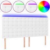  Posteljno vzglavje belo 180x5x118/128 cm umetno usnje, (20953729) | Shoptok.si