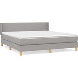  Box spring postelja z vzmetnico svetlo siva 160x200 cm žamet, (20791538) | Shoptok.si