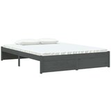  Posteljni okvir siv iz trdnega lesa 135x190 cm 4FT6, (20647372) | Shoptok.si