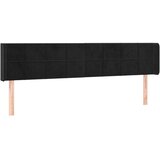  Vzglavje z ušesi črno 183x16x78/88 cm žamet, (20794124) | Shoptok.si