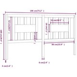  Posteljno vzglavje črno 186x4x100 cm trdna borovina, (20647611) | Shoptok.si