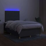  Box spring postelja z vzmetnico LED temno siva 120x200 cm blago, (20724765) | Shoptok.si