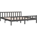  Posteljni okvir siv iz trdnega lesa 200x200 cm, (20643880) | Shoptok.si