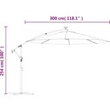  Konzolni suncobran s LED svjetlima i čeličnom šipkom 300 cm | shoptok.hr