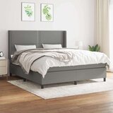  Box spring postelja z vzmetnico temno siva 180x200 cm blago, (20899467) | Shoptok.si