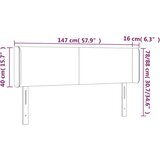  Vzglavje z ušesi svetlo sivo 147x16x78/88 cm žamet, (20793041) | Shoptok.si
