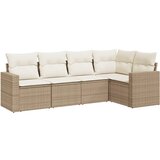 vidaXL 5-dijelni vrtni set sofa s jastucima bež od poliratana | shoptok.hr