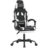  Gaming stol z oporo za noge črno in belo umetno usnje, (21378260) | Shoptok.si