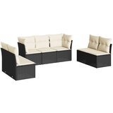  7-dijelni set vrtnih sofa od poliratana s jastucima crni | shoptok.hr