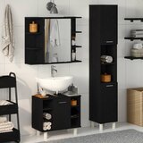  Set namještaja za kupaonicu Zidne 3 pcs Crna 30 x 30 x 179,5 cm | shoptok.hr