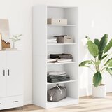 vidaXL Garderobna omara bela 80x50x200 cm inženirski les Cene