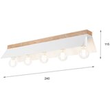  plafonsko svetlo esme 5xE27/15W/230V bela/hrast | Eponuda.com