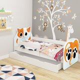  Otroška postelja ACMA Animals, bela stranica + predal 180x80 cm 02 Mačka | Shoptok.si
