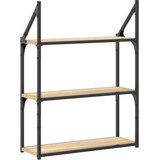  Zidna polica s 3 razine dimljenog hrasta 60x21x78,5 cm drvena | Eponuda.ba