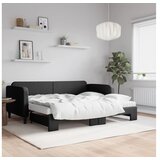 vidaXL Izvlečna dnevna postelja z vzmetnicami črna 90x190 cm | Shoptok.si