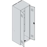 C+P Omara za čistilne pripomočke Classic PLUS, 1 del, skrajšana predelna stena na sredini, svetlo sive / encijan modre barve, Š 600 mm, talni drsniki, | Shoptok.si