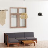 The Living Store Vrtna sedežna garnitura 5-delna z blazinami trden akacijev les - Vrtna Počivalna Garnitura, (21471970) | Shoptok.si