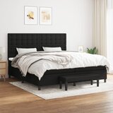  The Living Store Box spring postelja z vzmetnico črn 200x200 cm blago - Box Spring Postelja, (21514689) Cene