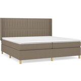 vidaXL Box spring postelja z vzmetnico taupe 200x200 cm blago, (20896871) Cene