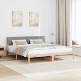  Okvir kreveta s uzglavljem Smeđa i svijetlo siva 180 x 200 cm | shoptok.hr