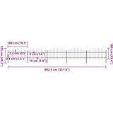  Vrtna ograda s vrhom koplja Čelik 892,5 x 125 cm Crna | shoptok.hr