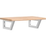 Zidna polica za umivaonik od čelika i masivne hrastovine Smeđa 60 x 40 x 2.5 cm | Shoptok.si