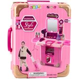 Lean Toys Komplet za ličenje z toaletno mizico v kovčku, dodatki 2 v 1, roza | Shoptok.si