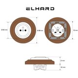  Elhard - Keramička retro kućna utičnica sa okvirom 230V bela/tamno drvo | Eponuda.com