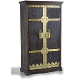 GINER Y COLOMER Lesena omara z bronastimi detajli v barvi temnega oreha, (22147554) | Shoptok.si