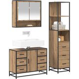  Set namještaja za kupaonicu 3 kom. Umjetnički hrast Smeđa 35 x 37,5 x 166 cm | Shoptok.si