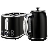 Nesta Komplet grelnika vode in toasterja 1,7 L, črn, 2200 W, retro dizajn, LED zaslon, spominska funkcija, (5000493964) | Shoptok.si
