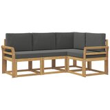 vidaXL Zunanja garnitura za sedenje z blazino 4 pcs Bela in antracit, (5000280602) | Shoptok.si