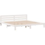 vidaXL Posteljni okvir brez vzmetnice bel 180x200 cm trdna borovina | Shoptok.si