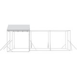 Vanjski kavez za pse s krovom srebrni 6x6x2,5 m pocinčani čelik | Shoptok.si