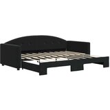 vidaXL Dnevni krevet na razvlačenje crni 90 x 190 cm baršunasti | shoptok.hr