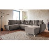 Miuform svetlo rjava raztegljiva kotna sedežna garnitura iz rebrastega žameta (levi kot/v obliki črke "u") lazy lukka – | Shoptok.si