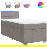 vidaXL Box spring postelja z vzmetnico taupe 90x190 cm blago, (21307374) | Shoptok.si